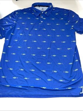 Scales fish golf polo XL